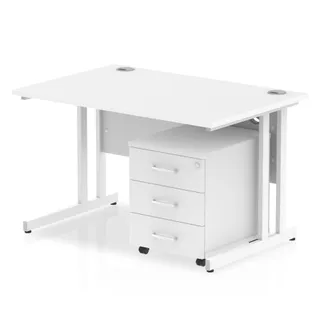 Impulse Cantilever Straight Desk With Mobile Pedestal