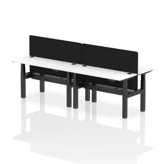 Air Back-to-Back Slimline Height Adjustable Bench Desk - 4 Person