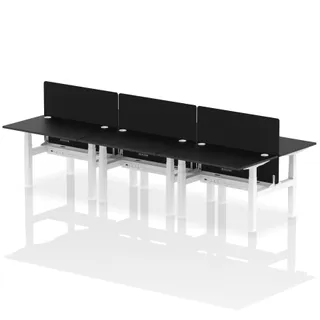 Air Back-to-Back Height Adjustable Bench Desk - 6 Person