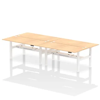 Air Back-to-Back Height Adjustable Bench Desk - 4 Person