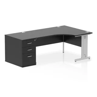 Impulse Cable Managed Crescent Desk Workstation