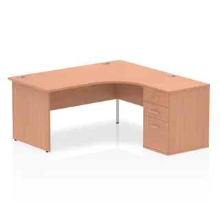 OE - Impulse Panel End Crescent Desk Workstation