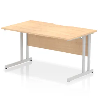 Impulse Scalloped Edge Straight Desk Cantilever Leg