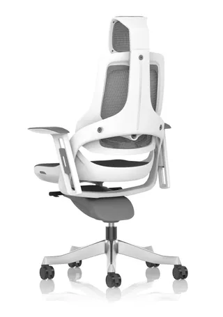 Zure High Back White Shell Mesh Executive Office Chair with Arms