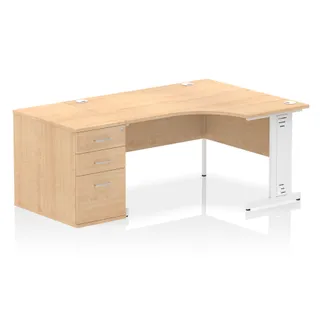 Impulse Cable Managed Crescent Desk Workstation