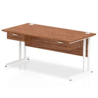 Impulse Cantilever Straight Desk With Two One Drawer Fixed Pedestals