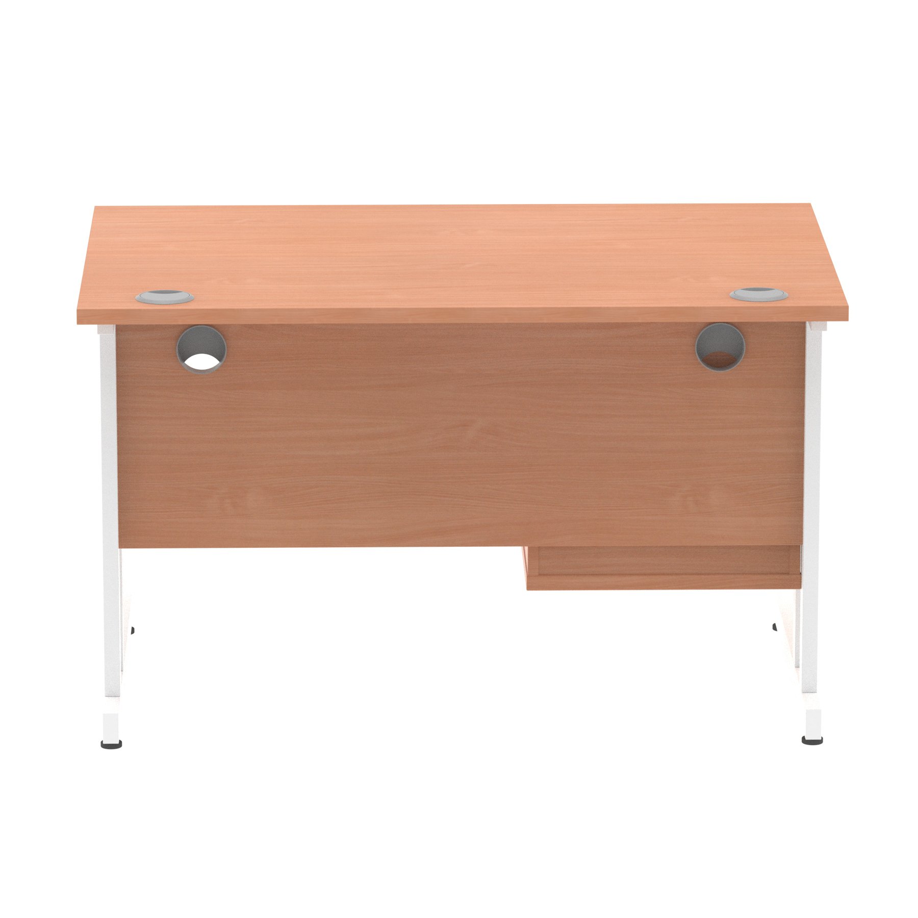 Impulse Cantilever Straight Desk With Single Fixed Pedestal