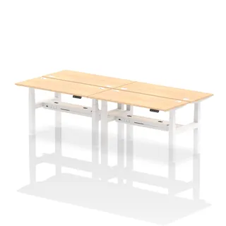 Air Back-to-Back Slimline Height Adjustable Bench Desk - 4 Person