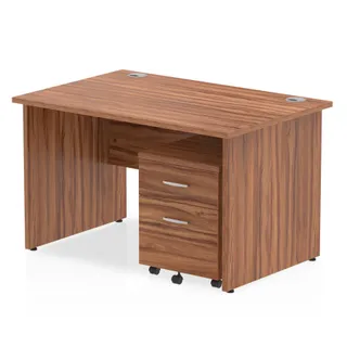 EE - Impulse Panel End Straight Desk With Mobile Pedestal
