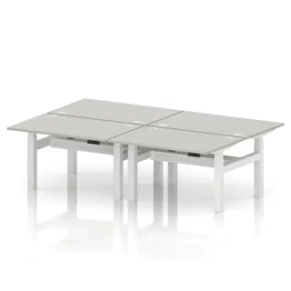 Air Back-to-Back Height Adjustable Bench Desk - 4 Person