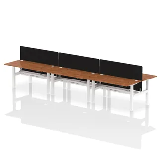 Air Back-to-Back Height Adjustable Bench Desk - 6 Person