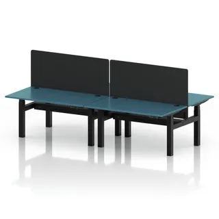 Air Back-to-Back Height Adjustable Bench Desk - 4 Person