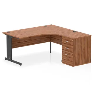 Impulse Cable Managed Crescent Desk Workstation