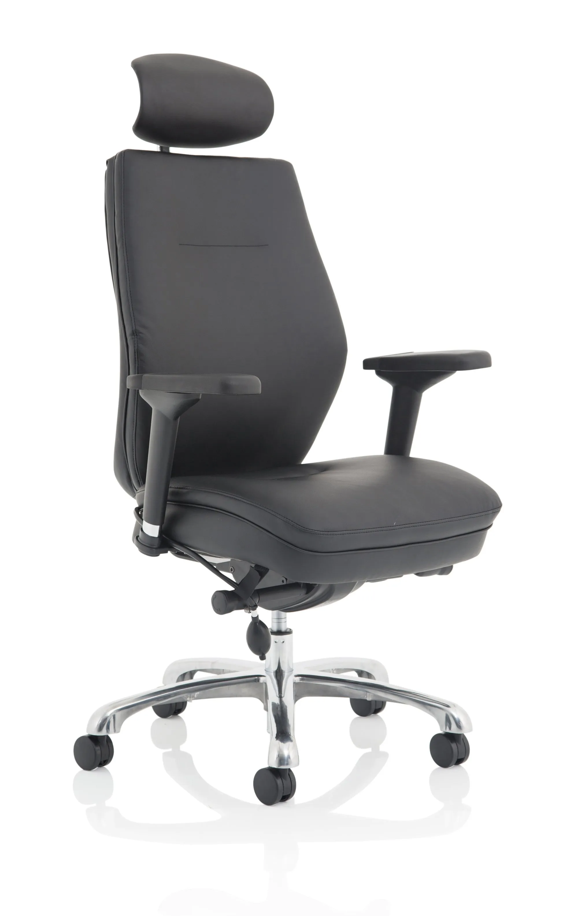 Domino High Back Black Ergonomic Posture Chair with Arms and Headrest