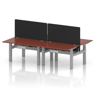 Air Back-to-Back Height Adjustable Bench Desk - 4 Person
