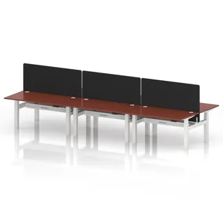 Air Back-to-Back Height Adjustable Bench Desk - 6 Person