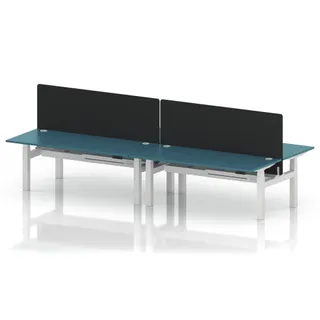 Air Back-to-Back Height Adjustable Bench Desk - 4 Person