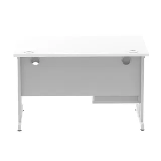 Impulse Cantilever Straight Desk With Single Fixed Pedestal