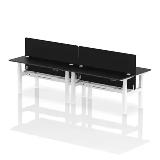 Air Back-to-Back Slimline Height Adjustable Bench Desk - 4 Person