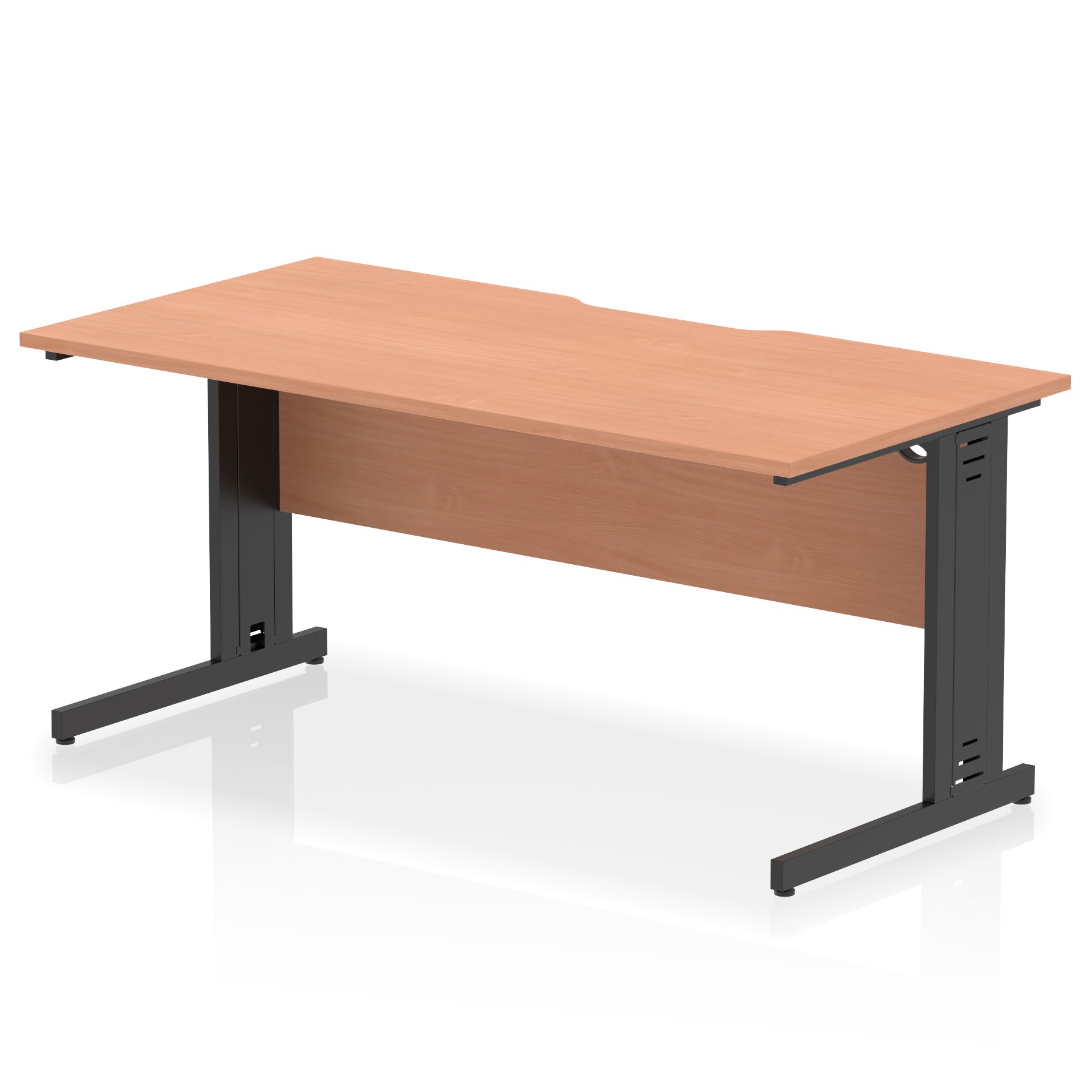 Impulse Scalloped Edge Straight Desk Cable Managed Leg