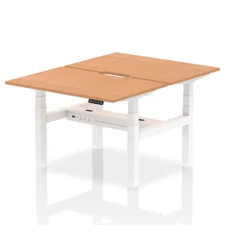 Air Back-to-Back Scalloped Edge Height Adjustable Bench Desk - 2 Person
