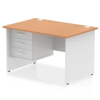 Impulse Panel End Straight Desk With Single Fixed Pedestal