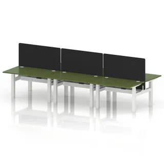 Air Back-to-Back Height Adjustable Bench Desk - 6 Person