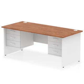 Impulse Panel End Straight Desk With Two Fixed Pedestal