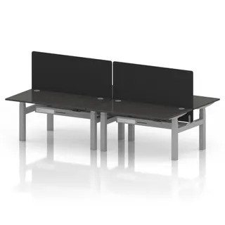 Air Back-to-Back Height Adjustable Bench Desk - 4 Person