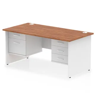 Impulse Panel End Straight Desk With Two Fixed Pedestal