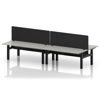 Air Back-to-Back Height Adjustable Bench Desk - 4 Person