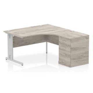 Impulse Cable Managed Crescent Desk Workstation