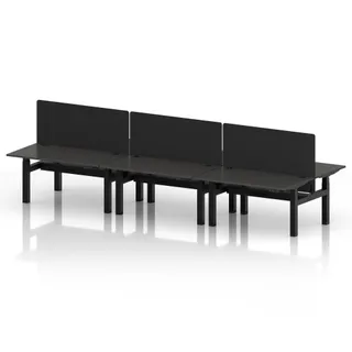 Air Back-to-Back Height Adjustable Bench Desk - 6 Person