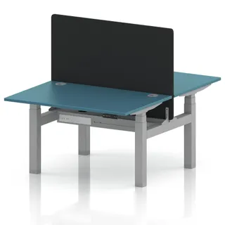 Air Back-to-Back Height Adjustable Bench Desk - 2 Person