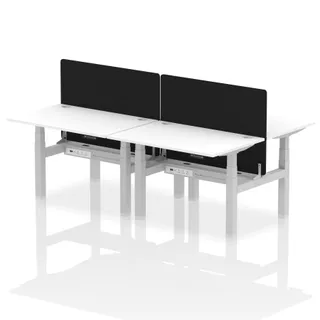 Air Back-to-Back Height Adjustable Bench Desk - 4 Person