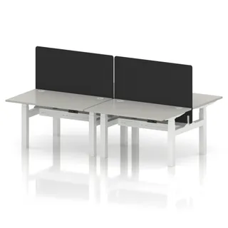 Air Back-to-Back Height Adjustable Bench Desk - 4 Person