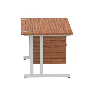 Impulse Cantilever Straight Desk With Single Fixed Pedestal