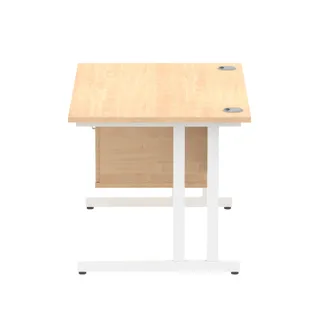 Impulse Cantilever Straight Desk With Single Fixed Pedestal