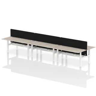 Air Back-to-Back Height Adjustable Bench Desk - 6 Person