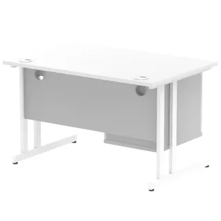 Impulse Cantilever Straight Desk With Single Fixed Pedestal