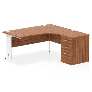 Impulse Cable Managed Crescent Desk Workstation