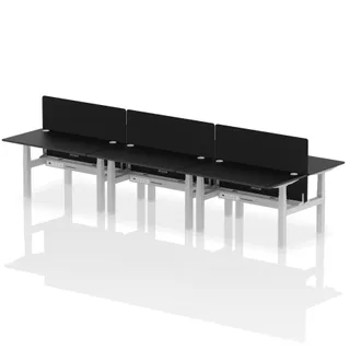 Air Back-to-Back Height Adjustable Bench Desk - 6 Person