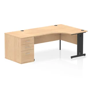Impulse Cable Managed Crescent Desk Workstation