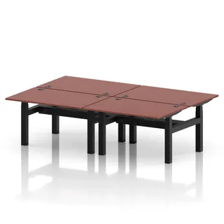 Air Back-to-Back Height Adjustable Bench Desk - 4 Person