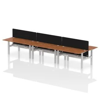 Air Back-to-Back Height Adjustable Bench Desk - 6 Person