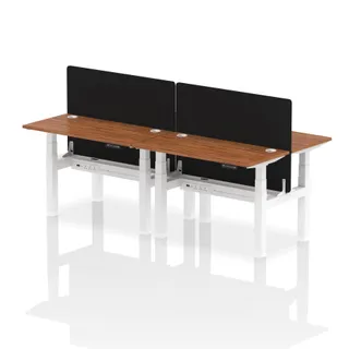 Air Back-to-Back Slimline Height Adjustable Bench Desk - 4 Person