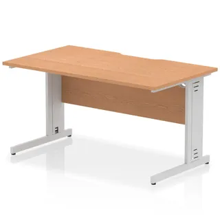 Impulse Scalloped Edge Straight Desk Cable Managed Leg