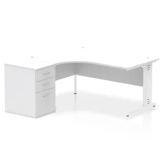 Impulse Cable Managed Crescent Desk Workstation
