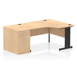 Impulse Cable Managed Crescent Desk Workstation