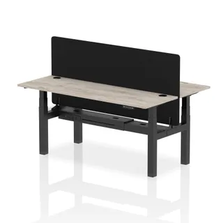 Air Back-to-Back Slimline Height Adjustable Bench Desk - 2 Person